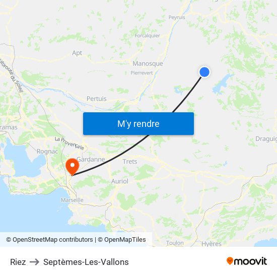 Riez to Septèmes-Les-Vallons map