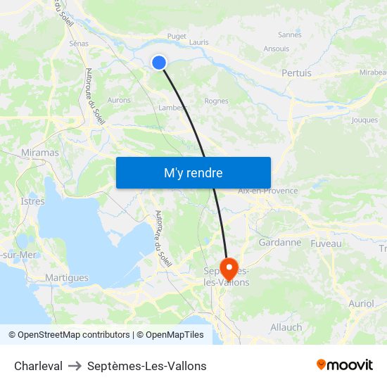 Charleval to Septèmes-Les-Vallons map