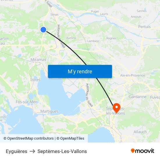 Eyguières to Septèmes-Les-Vallons map