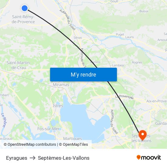 Eyragues to Septèmes-Les-Vallons map