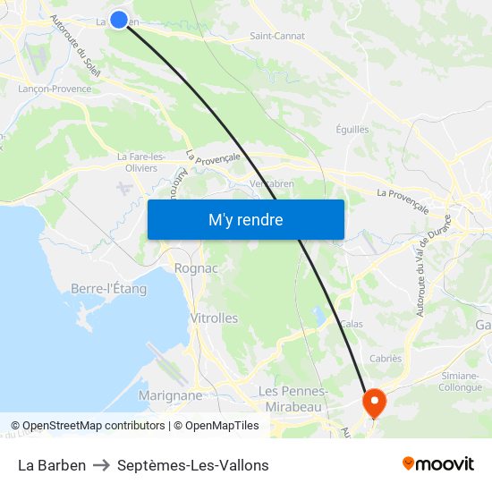 La Barben to Septèmes-Les-Vallons map