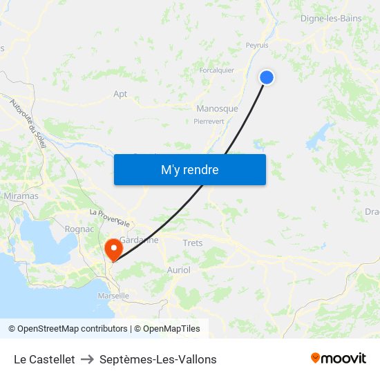 Le Castellet to Septèmes-Les-Vallons map