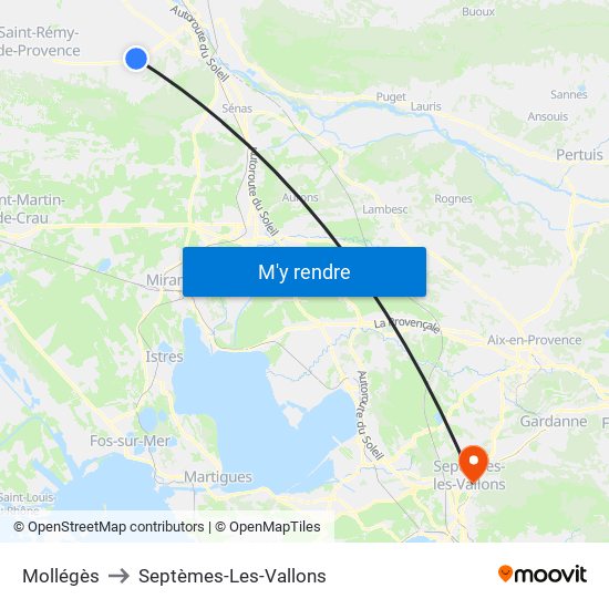 Mollégès to Septèmes-Les-Vallons map