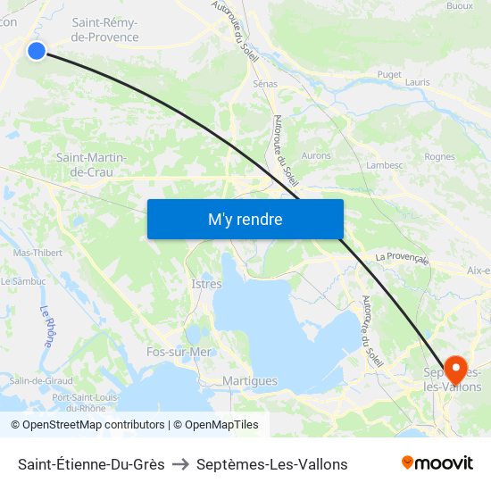 Saint-Étienne-Du-Grès to Septèmes-Les-Vallons map