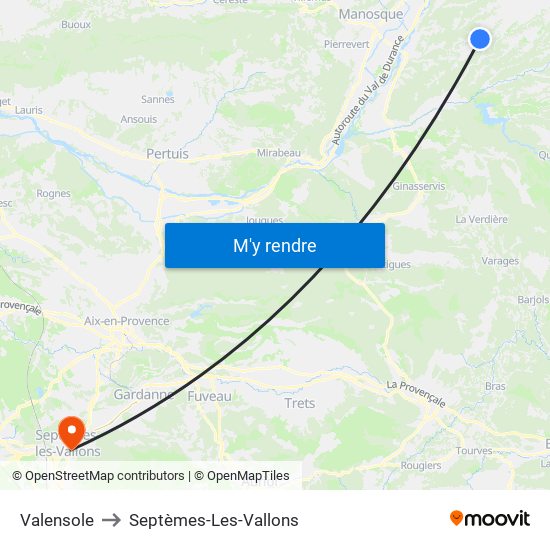 Valensole to Septèmes-Les-Vallons map