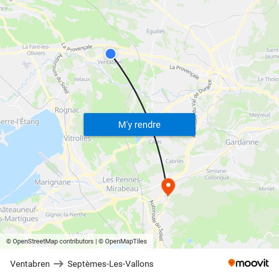 Ventabren to Septèmes-Les-Vallons map