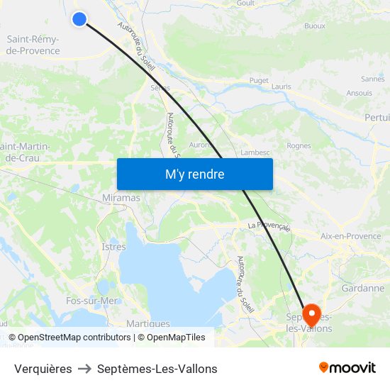 Verquières to Septèmes-Les-Vallons map