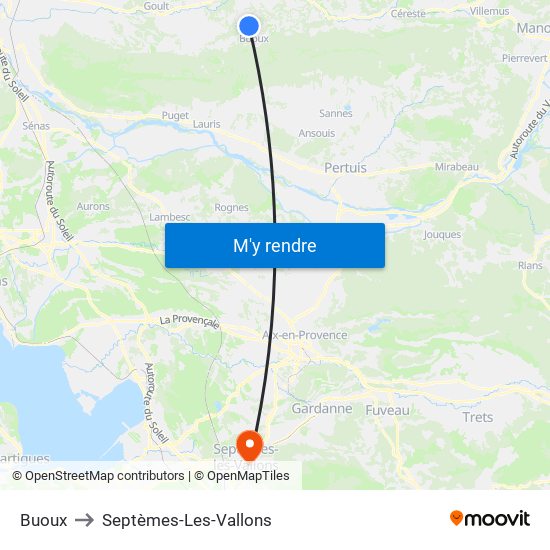 Buoux to Septèmes-Les-Vallons map
