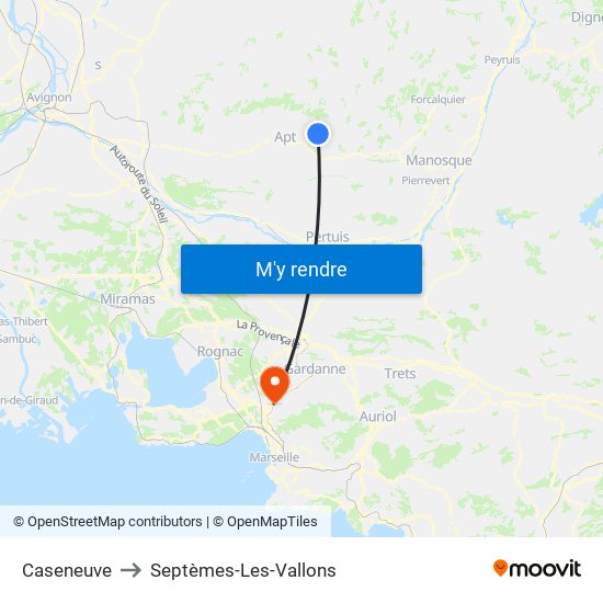 Caseneuve to Septèmes-Les-Vallons map