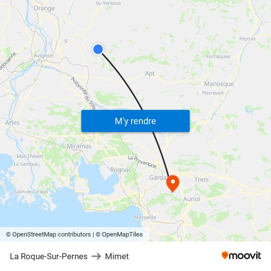 La Roque-Sur-Pernes to Mimet map