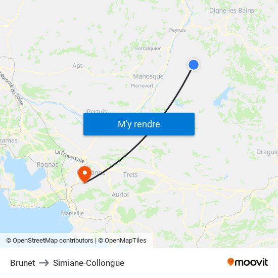 Brunet to Simiane-Collongue map