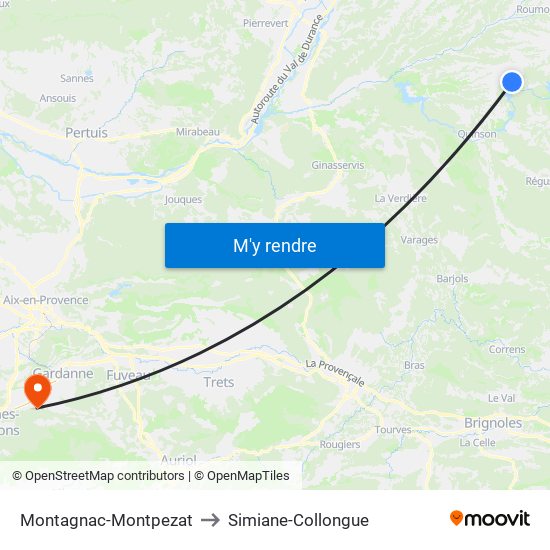 Montagnac-Montpezat to Simiane-Collongue map