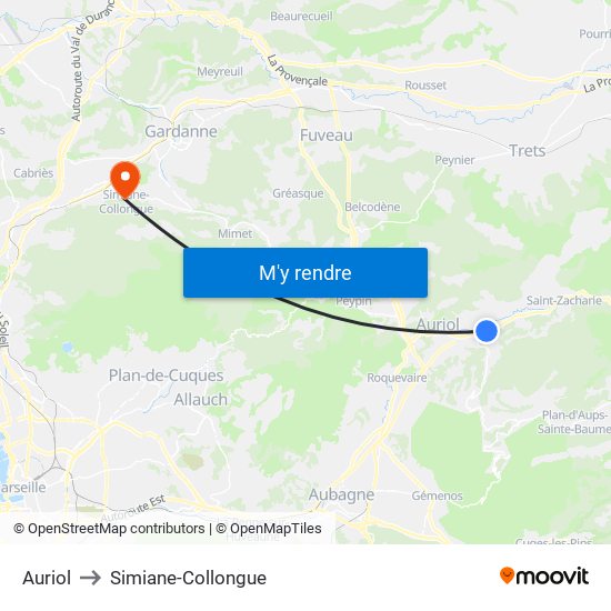Auriol to Simiane-Collongue map