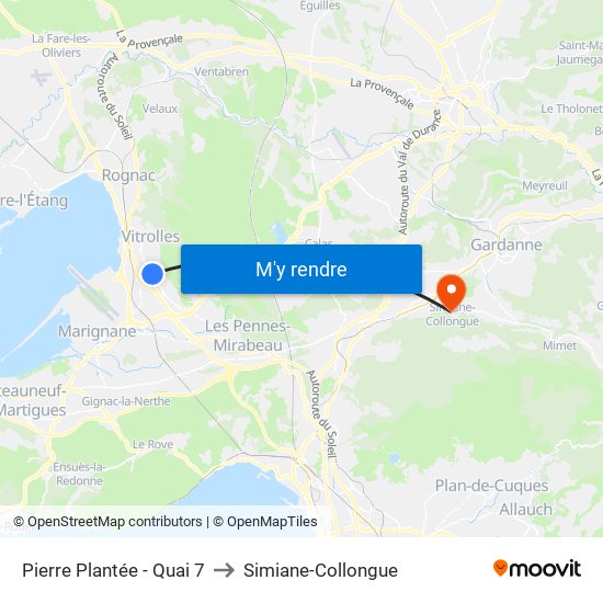 Pierre Plantée - Quai 7 to Simiane-Collongue map