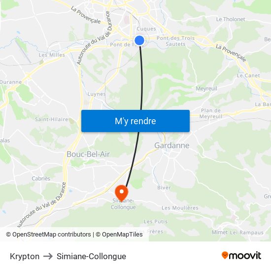 Krypton to Simiane-Collongue map