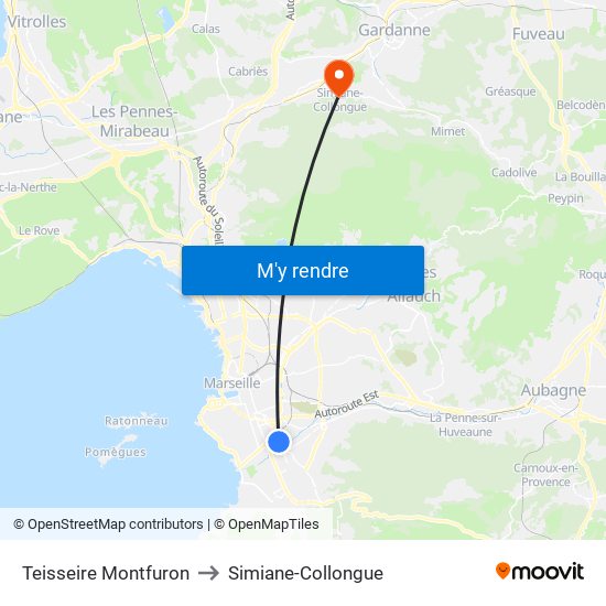 Teisseire Montfuron to Simiane-Collongue map