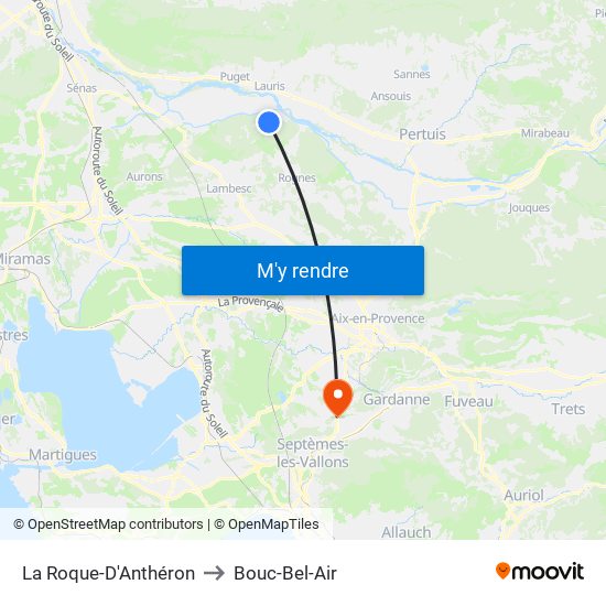 La Roque-D'Anthéron to Bouc-Bel-Air map