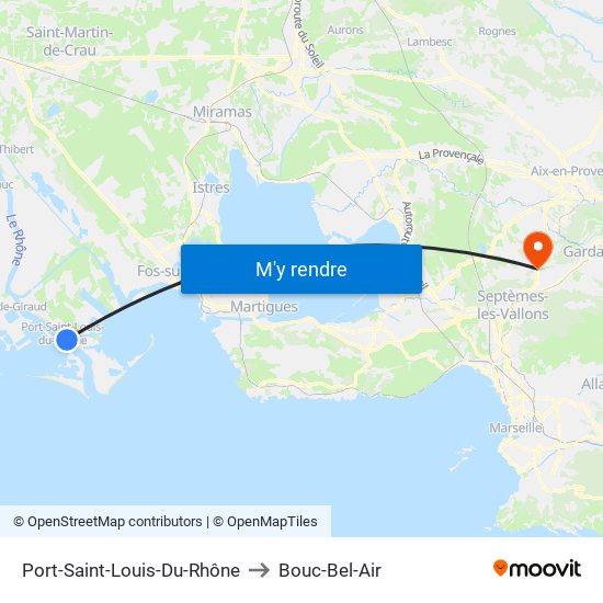 Port-Saint-Louis-Du-Rhône to Bouc-Bel-Air map