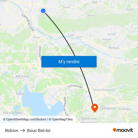 Robion to Bouc-Bel-Air map
