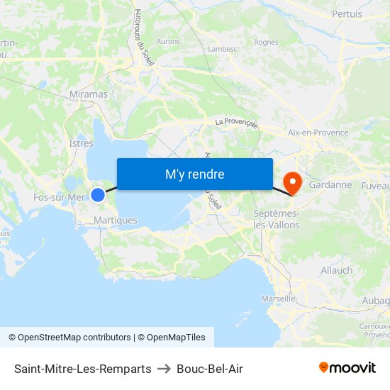 Saint-Mitre-Les-Remparts to Bouc-Bel-Air map