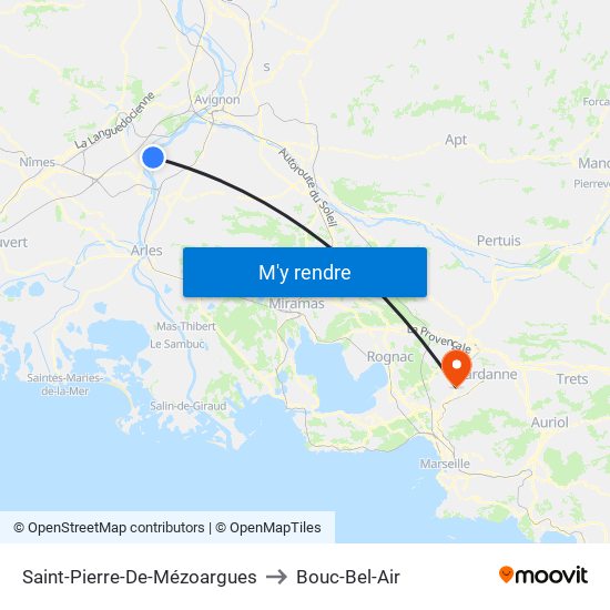 Saint-Pierre-De-Mézoargues to Bouc-Bel-Air map