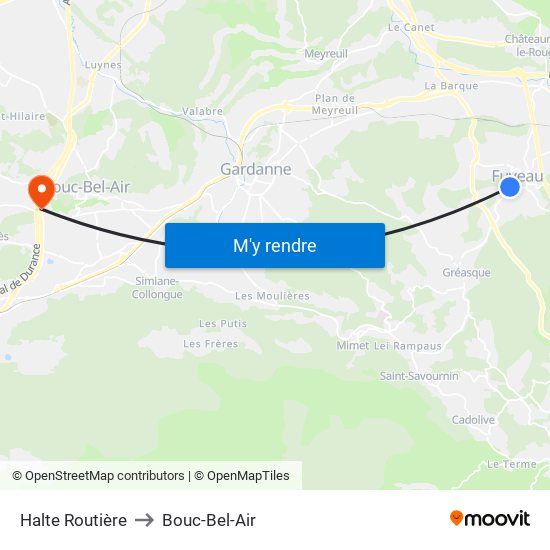 Halte Routière to Bouc-Bel-Air map