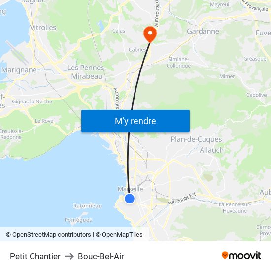 Petit Chantier to Bouc-Bel-Air map
