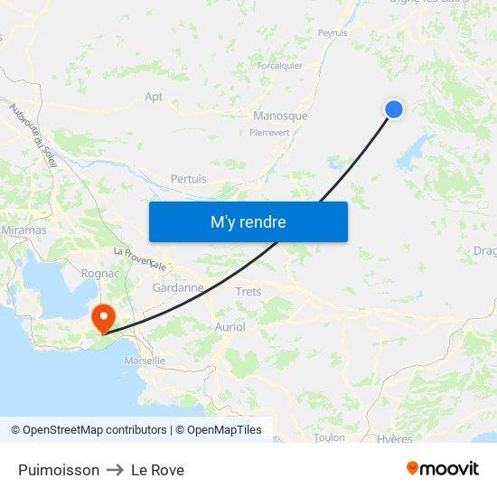 Puimoisson to Le Rove map