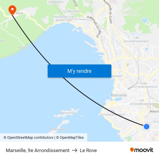 Marseille, 9e Arrondissement to Le Rove map