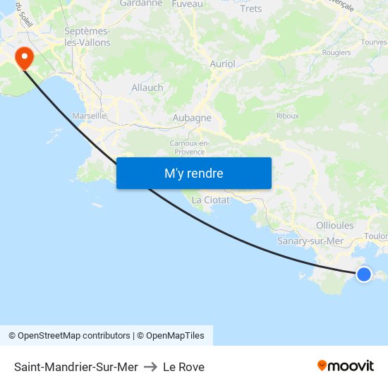 Saint-Mandrier-Sur-Mer to Le Rove map