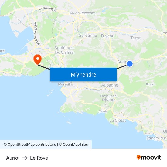 Auriol to Le Rove map