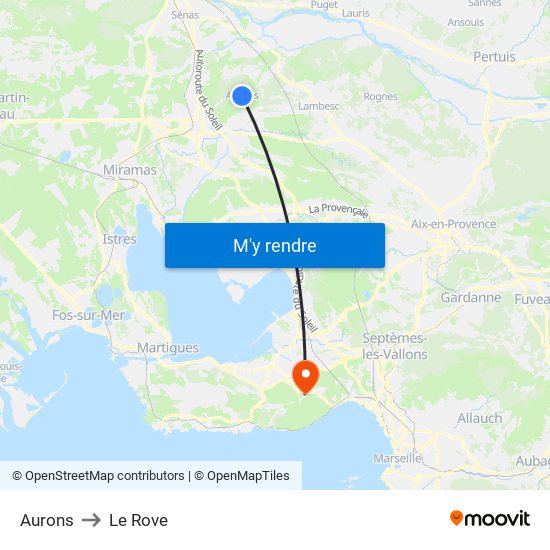 Aurons to Le Rove map