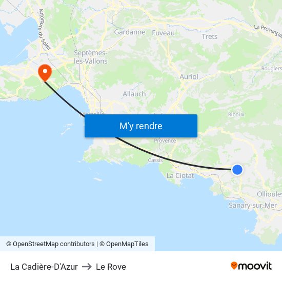 La Cadière-D'Azur to Le Rove map