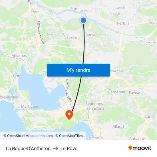 La Roque-D'Anthéron to Le Rove map