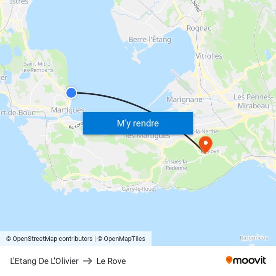 L'Etang De L'Olivier to Le Rove map