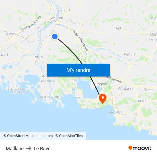 Maillane to Le Rove map
