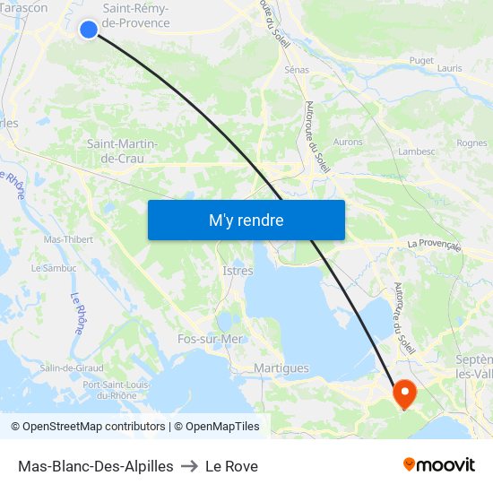 Mas-Blanc-Des-Alpilles to Le Rove map