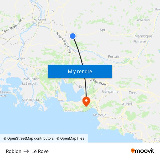 Robion to Le Rove map