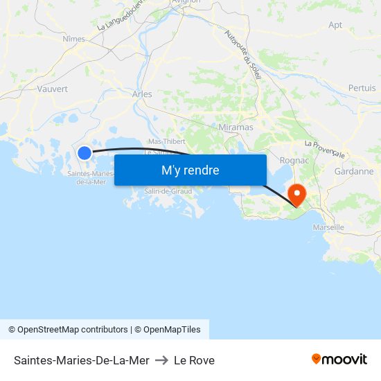 Saintes-Maries-De-La-Mer to Le Rove map