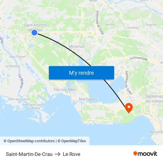 Saint-Martin-De-Crau to Le Rove map