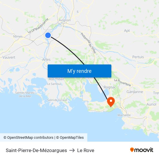 Saint-Pierre-De-Mézoargues to Le Rove map