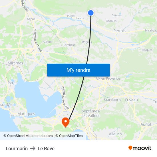 Lourmarin to Le Rove map