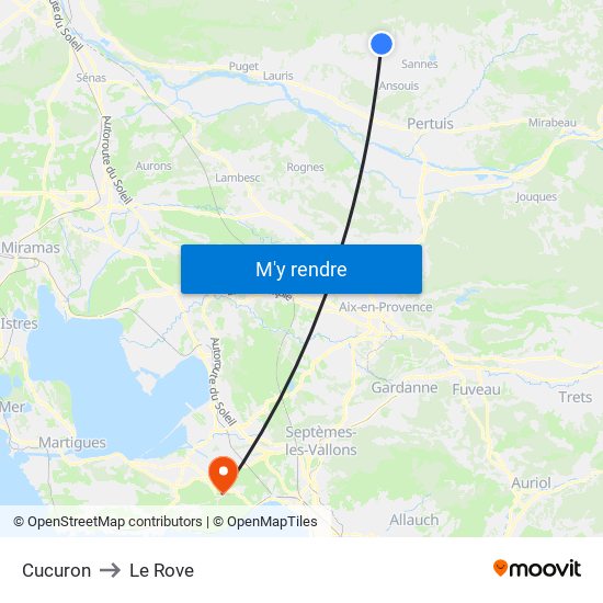 Cucuron to Le Rove map
