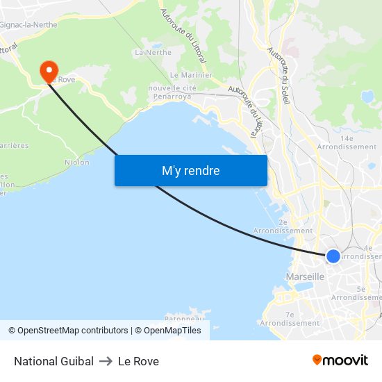 National Guibal to Le Rove map