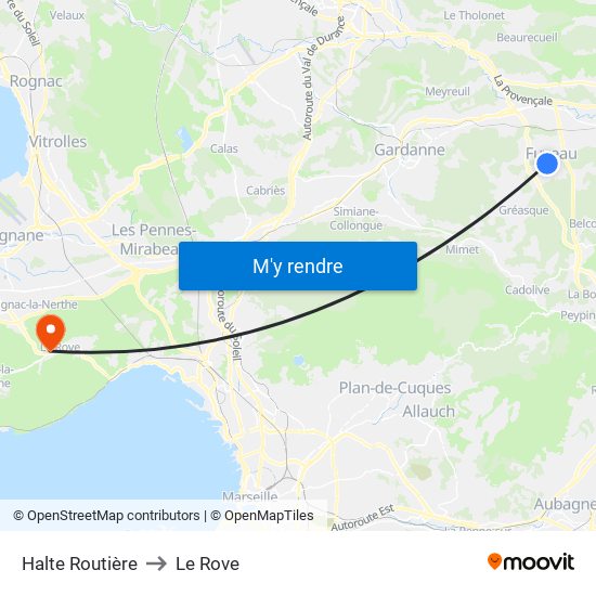 Halte Routière to Le Rove map