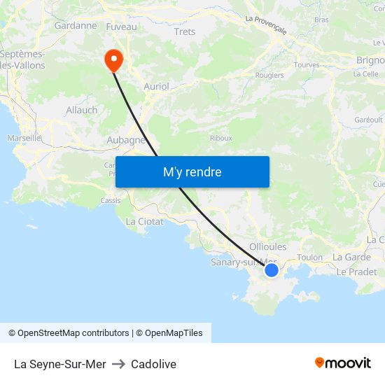 La Seyne-Sur-Mer to Cadolive map