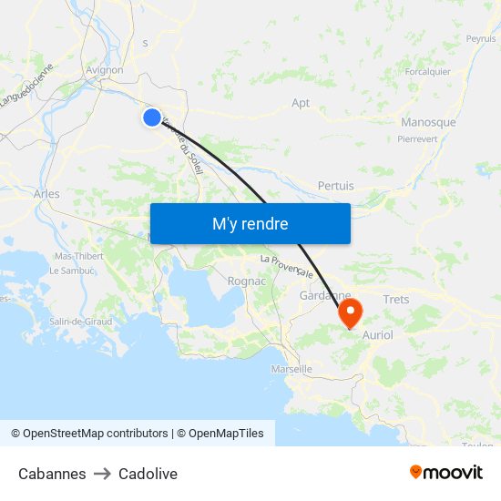 Cabannes to Cadolive map