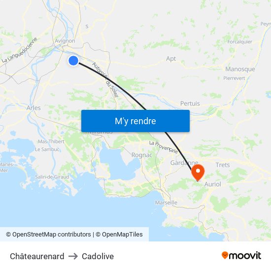 Châteaurenard to Cadolive map