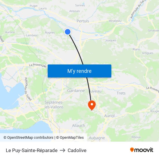 Le Puy-Sainte-Réparade to Cadolive map