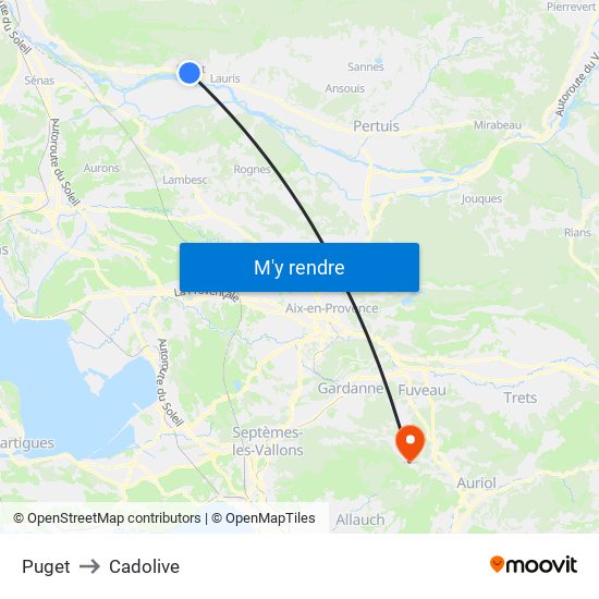 Puget to Cadolive map